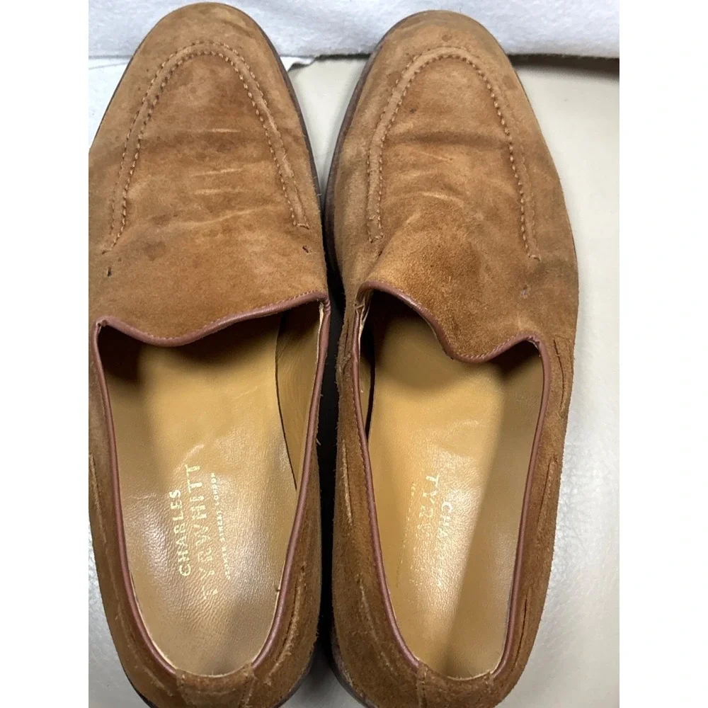 Charles Tyrwhitt Loafers Mens 8 Tan Brown Good Suede Slip On SHB0272CBR